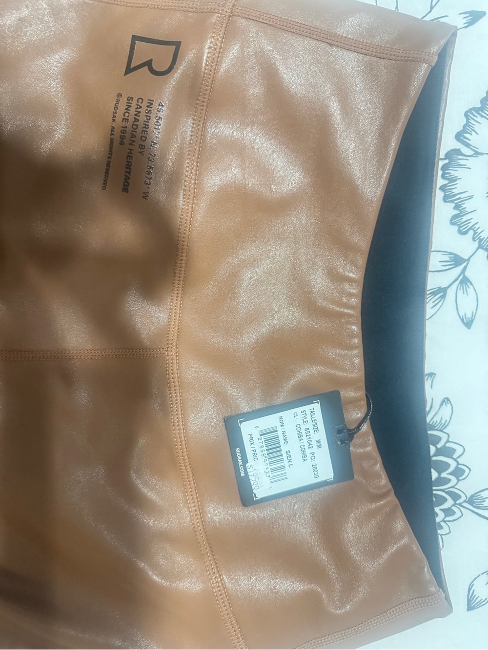 RUDSAK Tan Vegan Leather Jacket with Black Trim